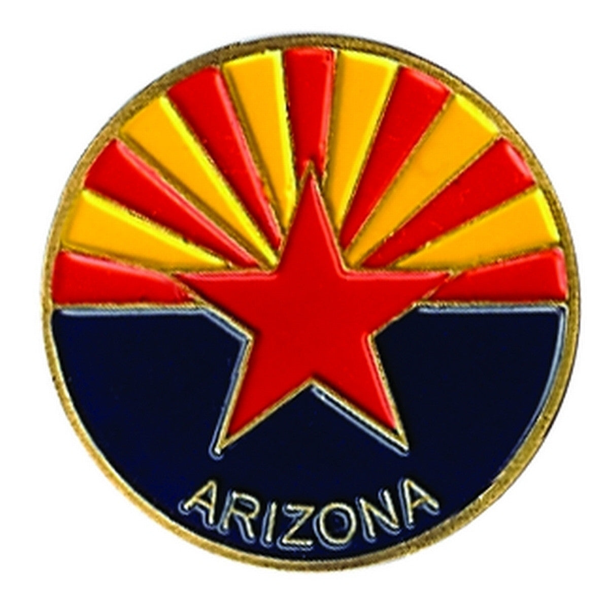 Arizona State Flag 1" Diameter (Non-Magnetic) Golf Ball Marker