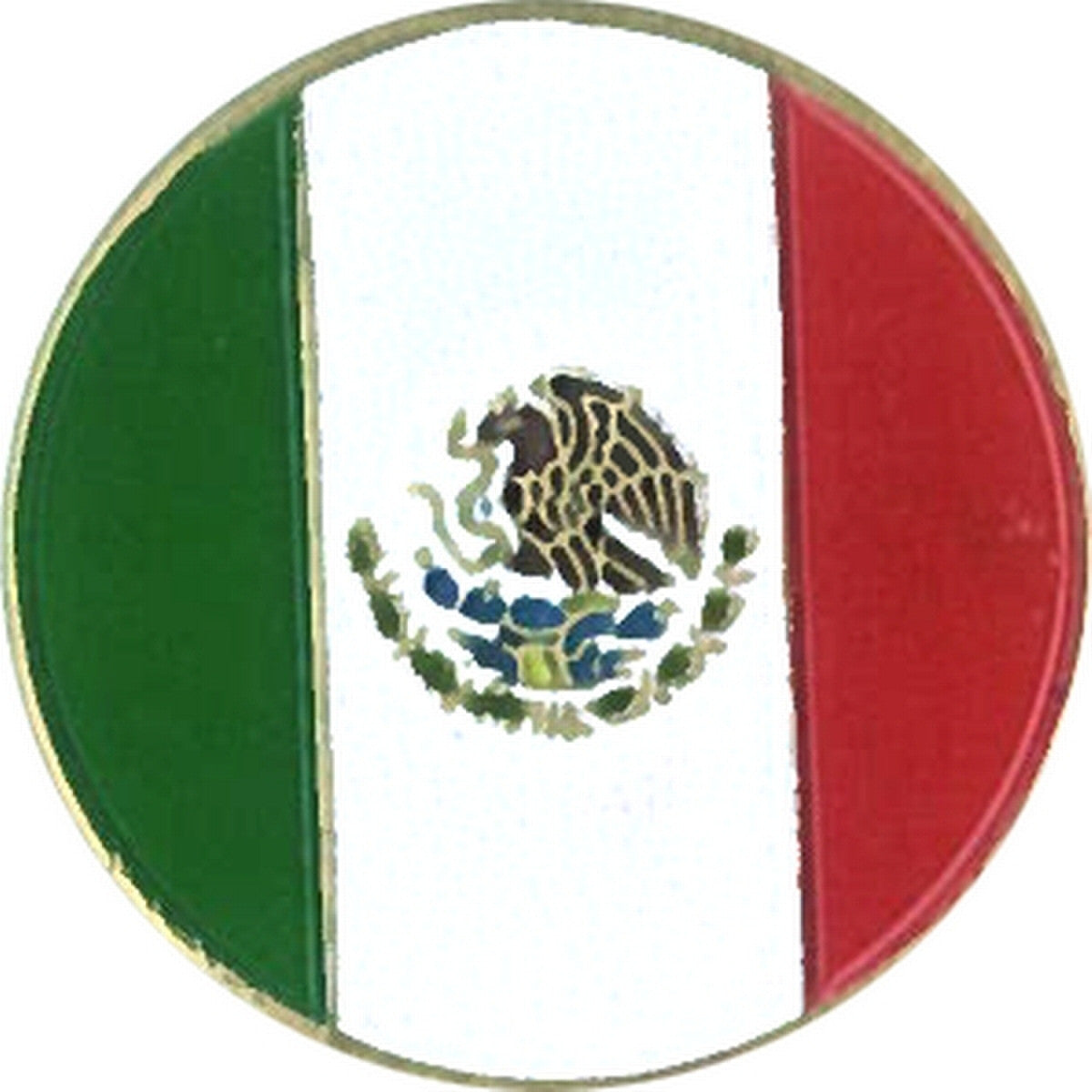 Mexico Flag 1" Diameter (Non-Magnetic) Golf Ball Marker