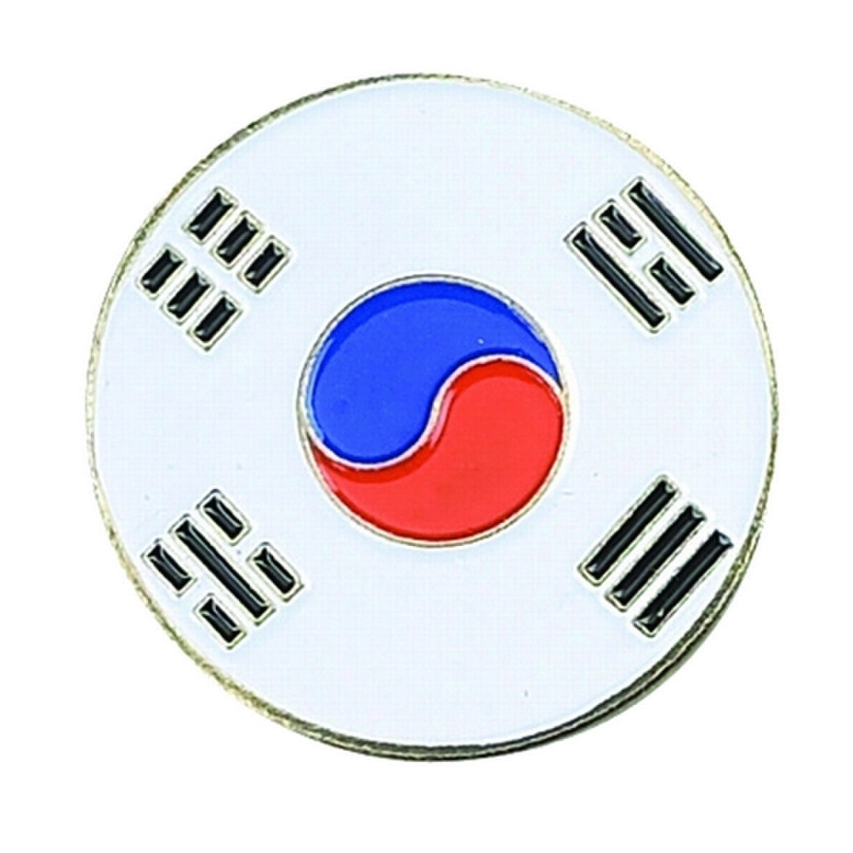 Korean Flag 1" Diameter (Non-Magnetic) Golf Ball Marker