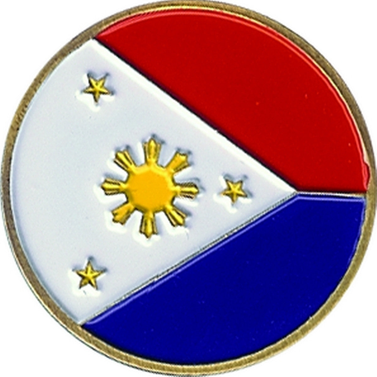 Philippines Flag 1" Diameter (Non-Magnetic) Golf Ball Marker
