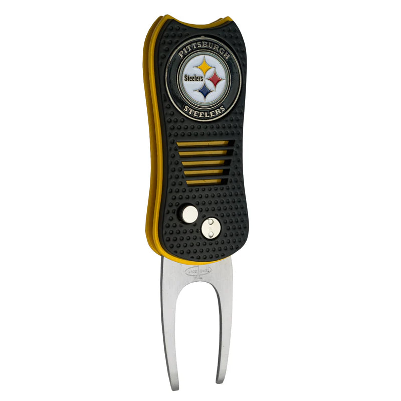 Pittsburgh Steelers Team Golf USA Switchblade Divot Tool w/ Double Sided Magnetic Ball Marker