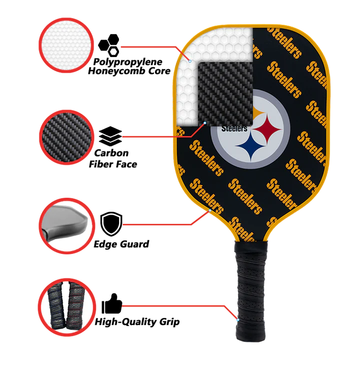 Parrot Paddles Pittsburgh Steelers Pickleball Paddle Set w/Case