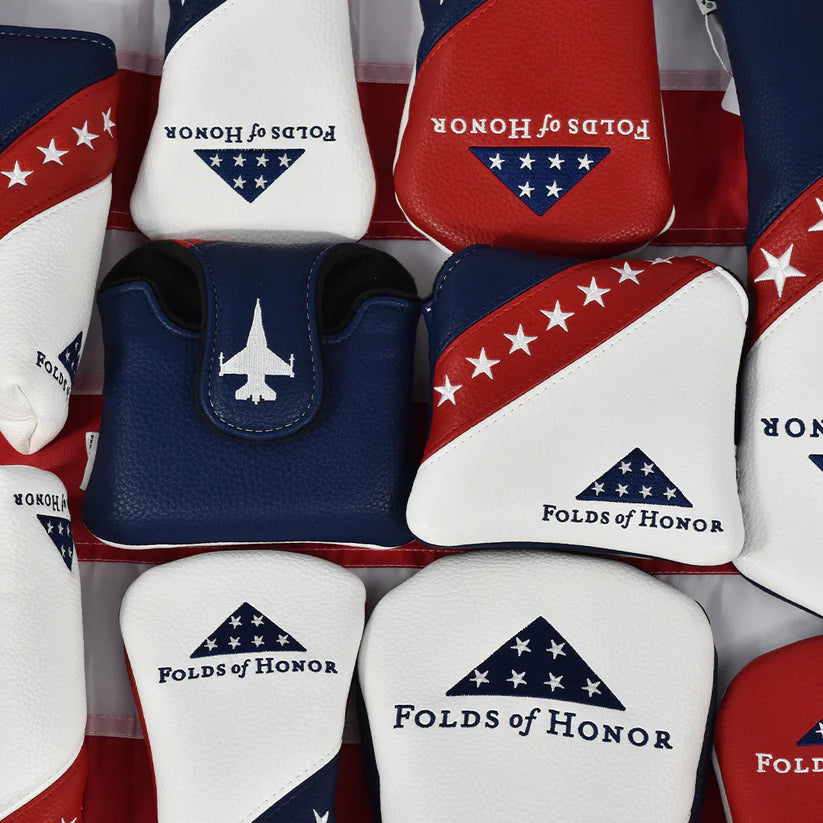 PRG Golf 2025 Folds of Honor Elite Vintage College Collection Mallet Putter Cover (Red White & Blue)