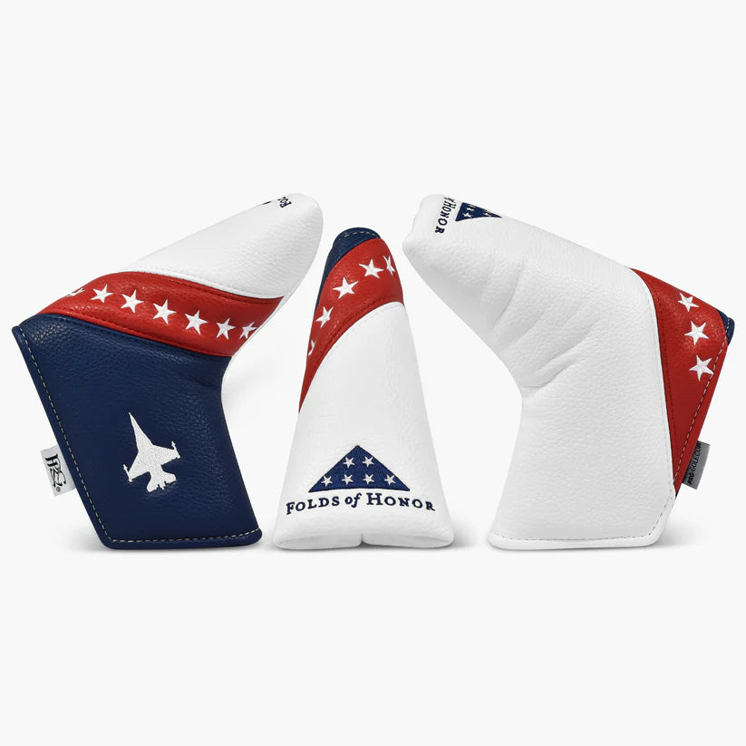 PRG Golf 2025 Folds of Honor Elite College Blade Putter Cover (Red, White & Blue)