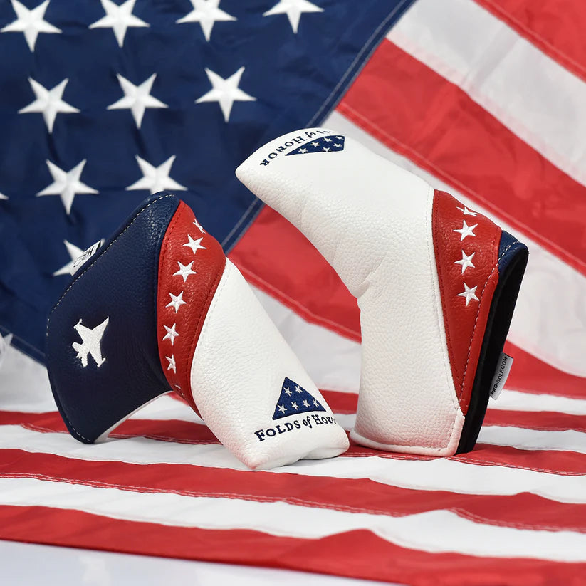 PRG Golf 2025 Folds of Honor Elite College Blade Putter Cover (Red, White & Blue)