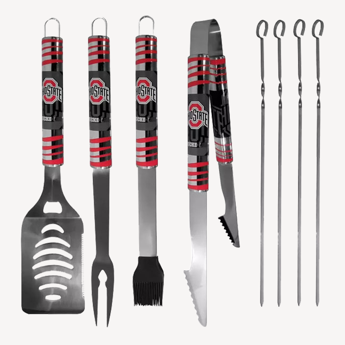 Siskiyou Gifts Ohio State Buckeyes 8 Piece Tailgater BBQ Set w/Metal Case, NCAA Licensed