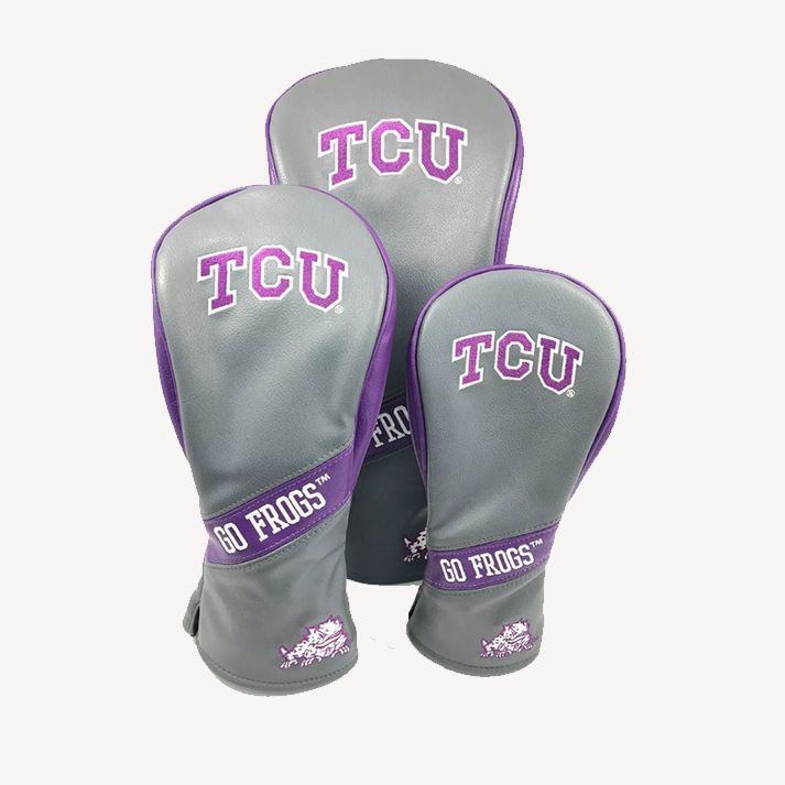 PRG Golf TCU Texas Christian Horned Frogs Set of 3 Head Covers Driver Fairway & Rescue NCAA Licensed