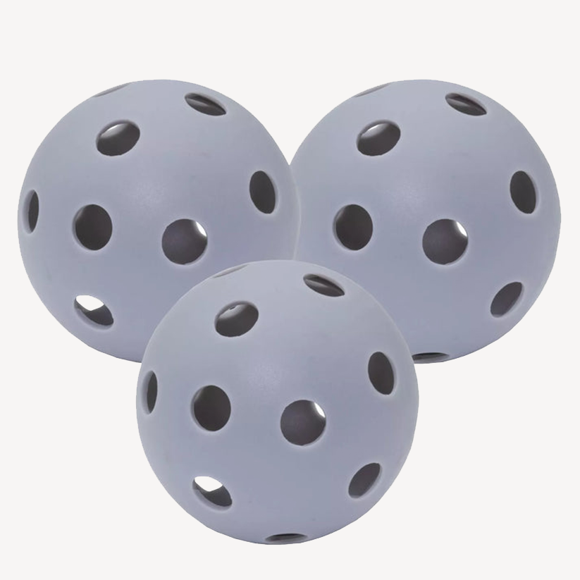 Parrot Paddles Tube of 3 Outdoor Pickleballs 2 Piece (Gray)