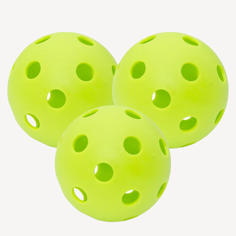 Parrot Paddles Tube of 3 Outdoor Pickleballs 2-Piece 40 Holes (Green)