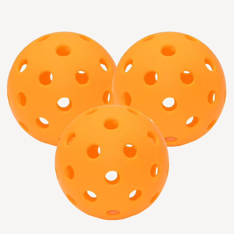 Parrot Paddles Tube of 3 Outdoor Pickleballs 2-Piece 40 Holes (Orange)