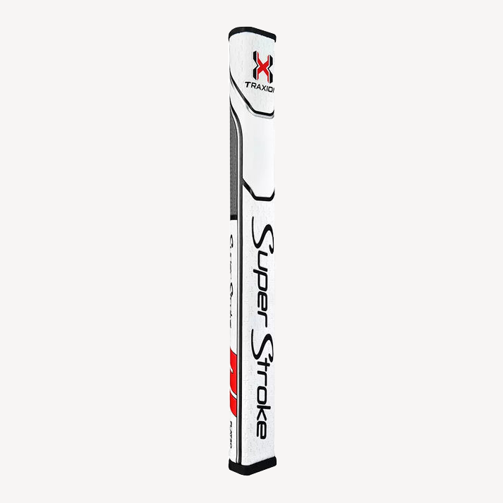 SuperStroke (Authentic) Traxion Red White & Gray Flatso 1.0 Putter Grip