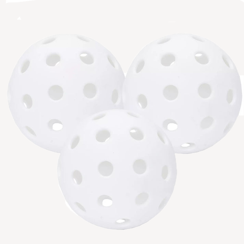 Parrot Paddles Tube of 3 Outdoor Pickleballs 2-Piece 40 Holes (White)