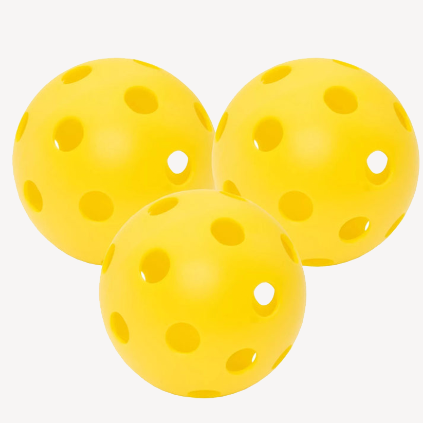 Parrot Paddles Tube of 3 Outdoor Pickleballs 2-Piece 40 Holes (Yellow)
