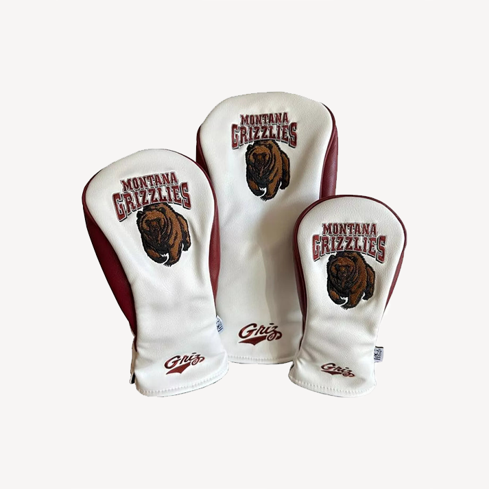 PRG Golf Montana Grizzlies Set of 3 Head Covers Driver Fairway & Rescue NCAA Licensed