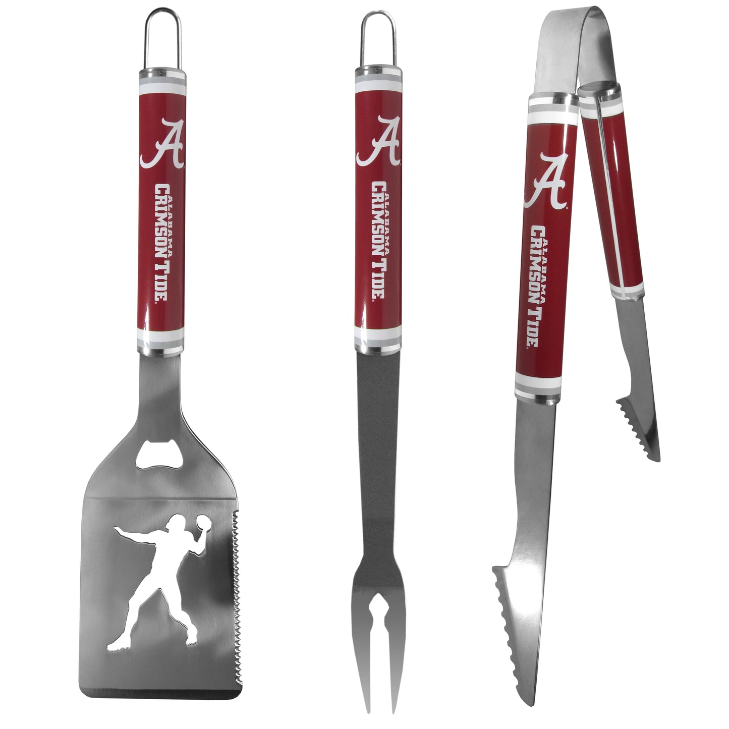 Siskiyou Gifts Alabama Crimson Tide 3 Piece Steel Tailgater BBQ Set