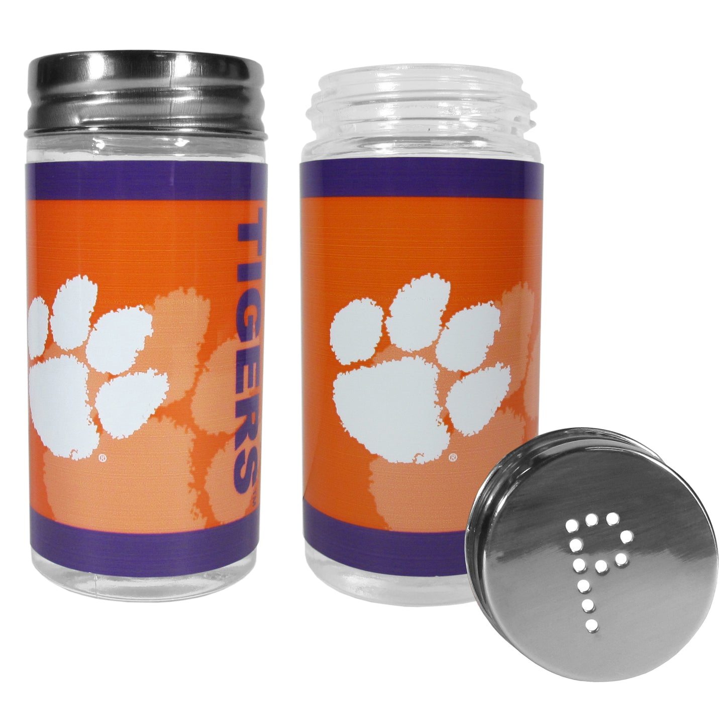 Siskiyou Gifts Clemson Tigers Glass Salt and Pepper Shakers, NCAA Licensed