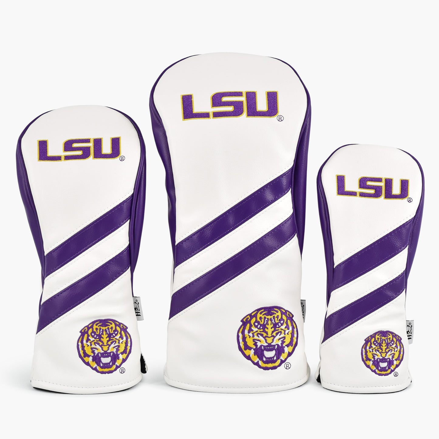 PRG Golf LSU Tigers Set of 3 Head Covers Driver Fairway & Rescue NCAA Licensed