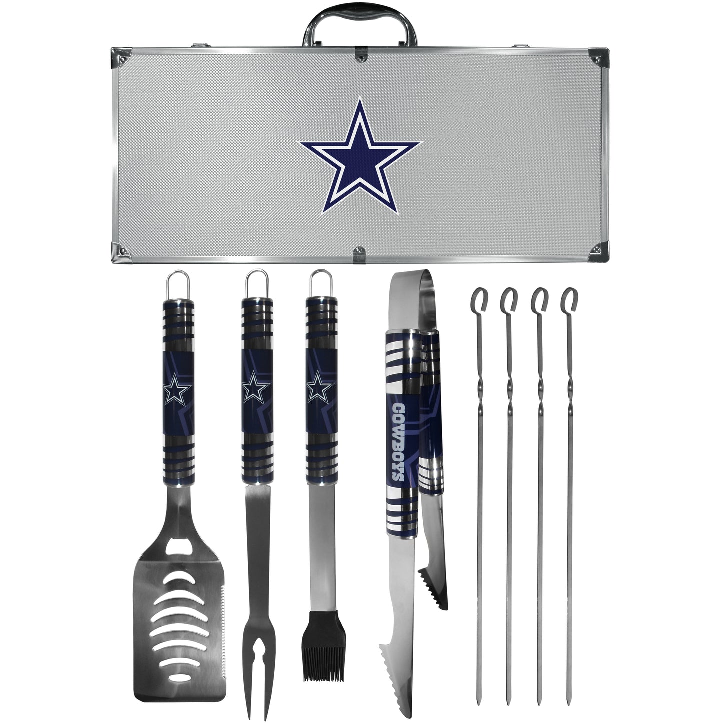Siskiyou Gifts Dallas Cowboys 8 Piece Tailgater BBQ Set w/Metal Case, NFL Licensed