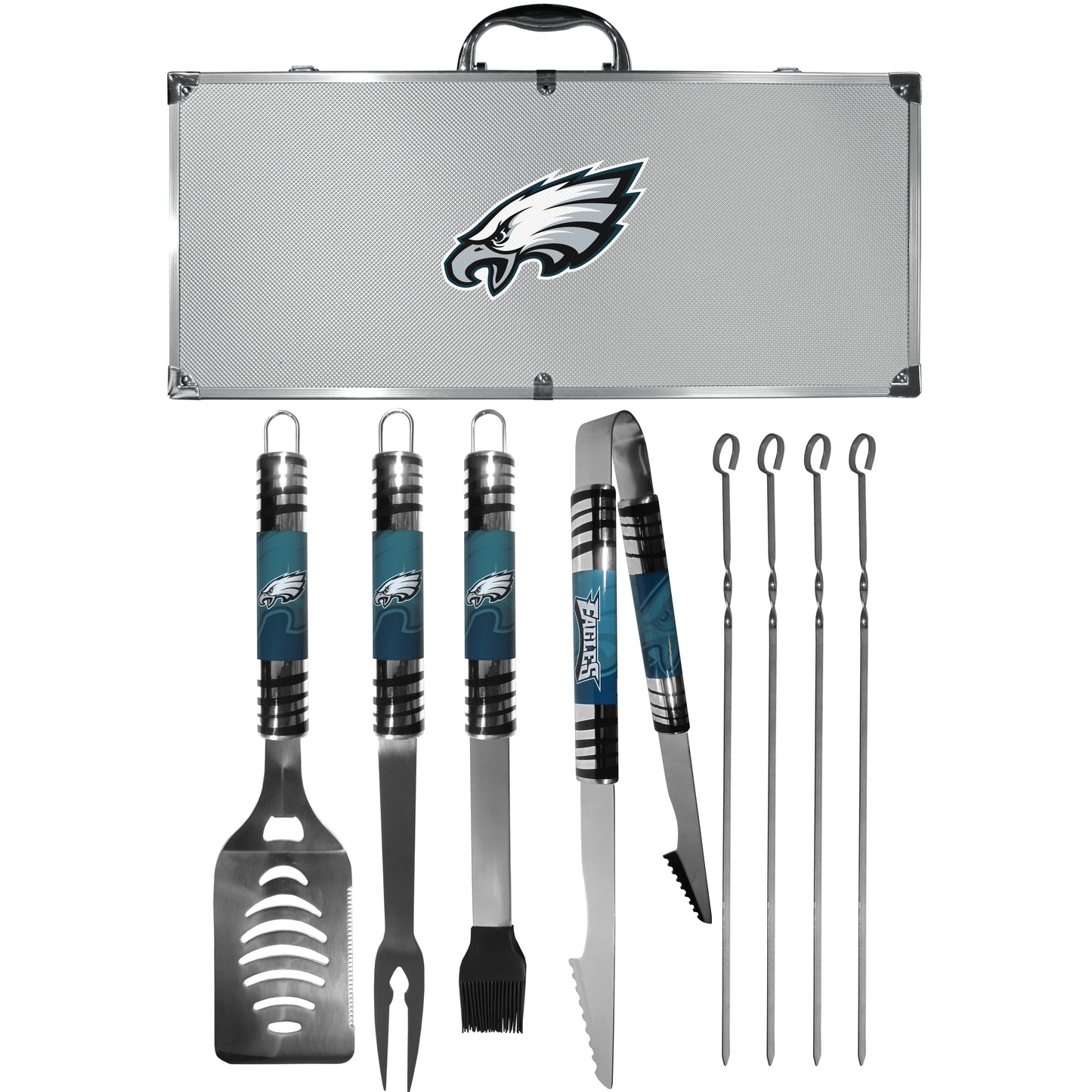 Siskiyou Gifts Philadelphia Eagles 8 Piece Tailgater BBQ Set w/Metal Case, NFL Licensed