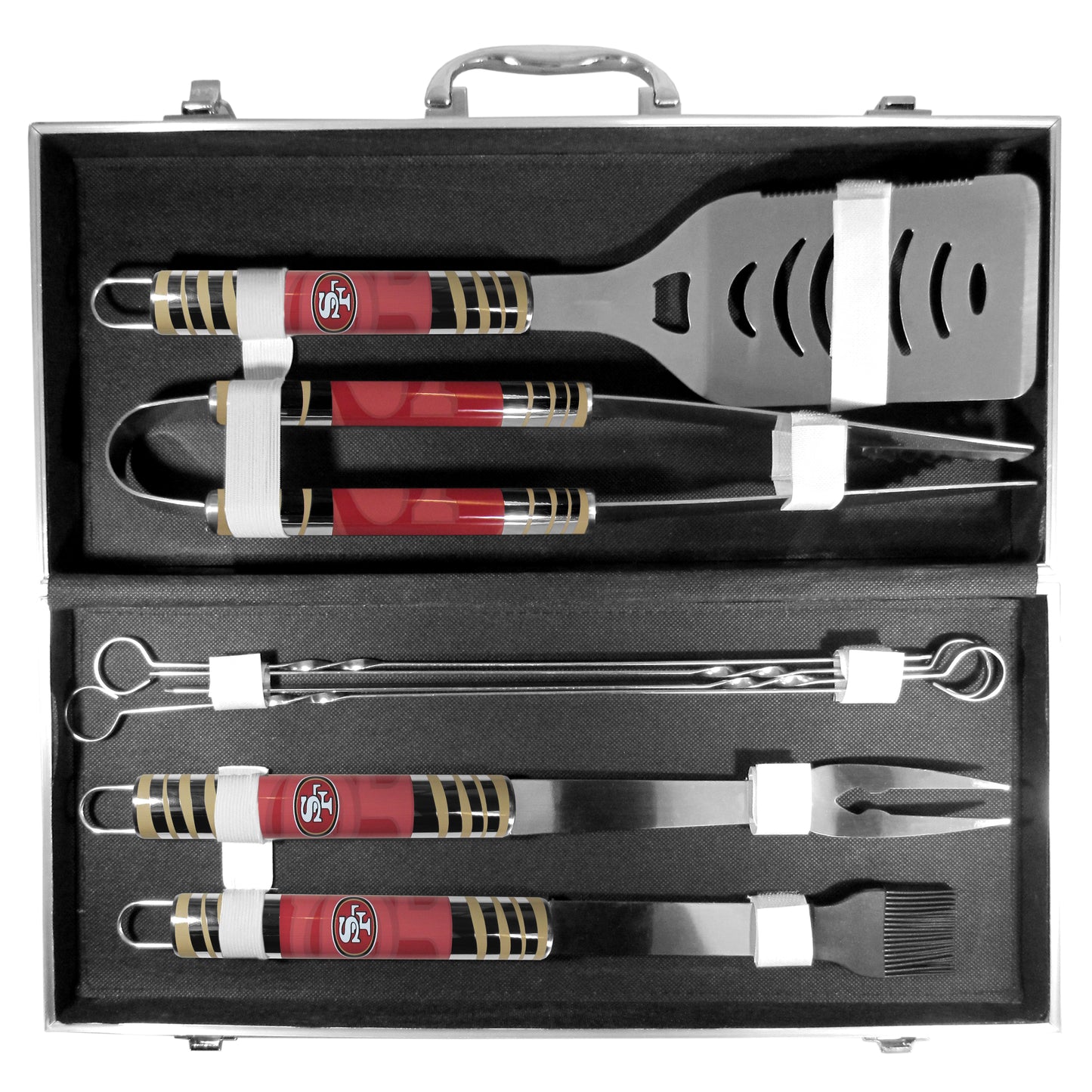Siskiyou Gifts San Francisco 49ers 8 piece Tailgater BBQ Set with Metal Case
