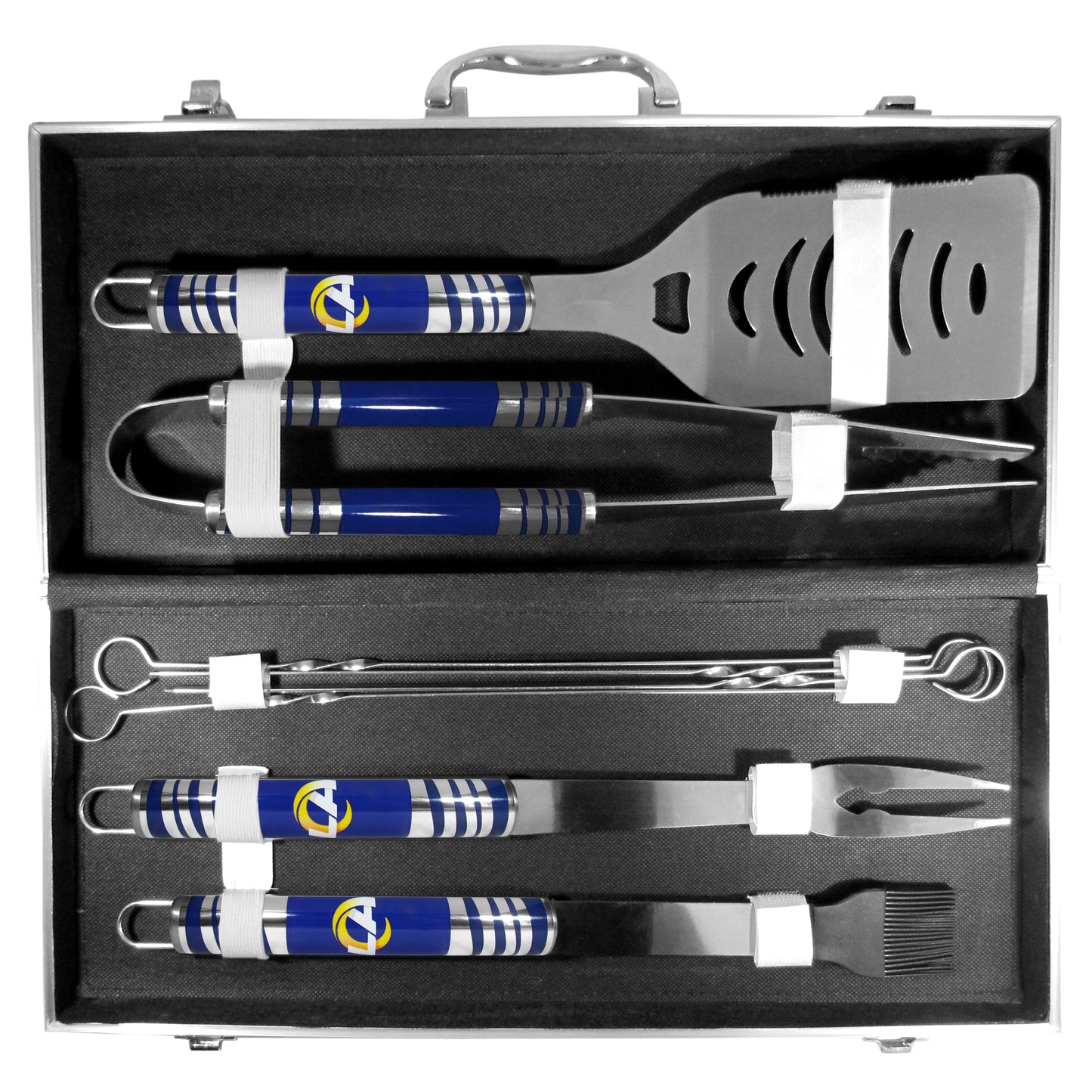 Siskiyou Gifts Los Angeles Rams 8 piece Tailgater BBQ Set with Metal Case