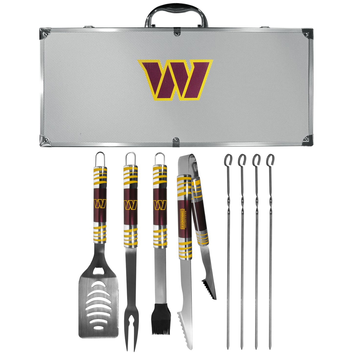 Siskiyou Gifts Washington Commanders 8 Piece Tailgater BBQ Set w/Metal Case, NFL Licensed