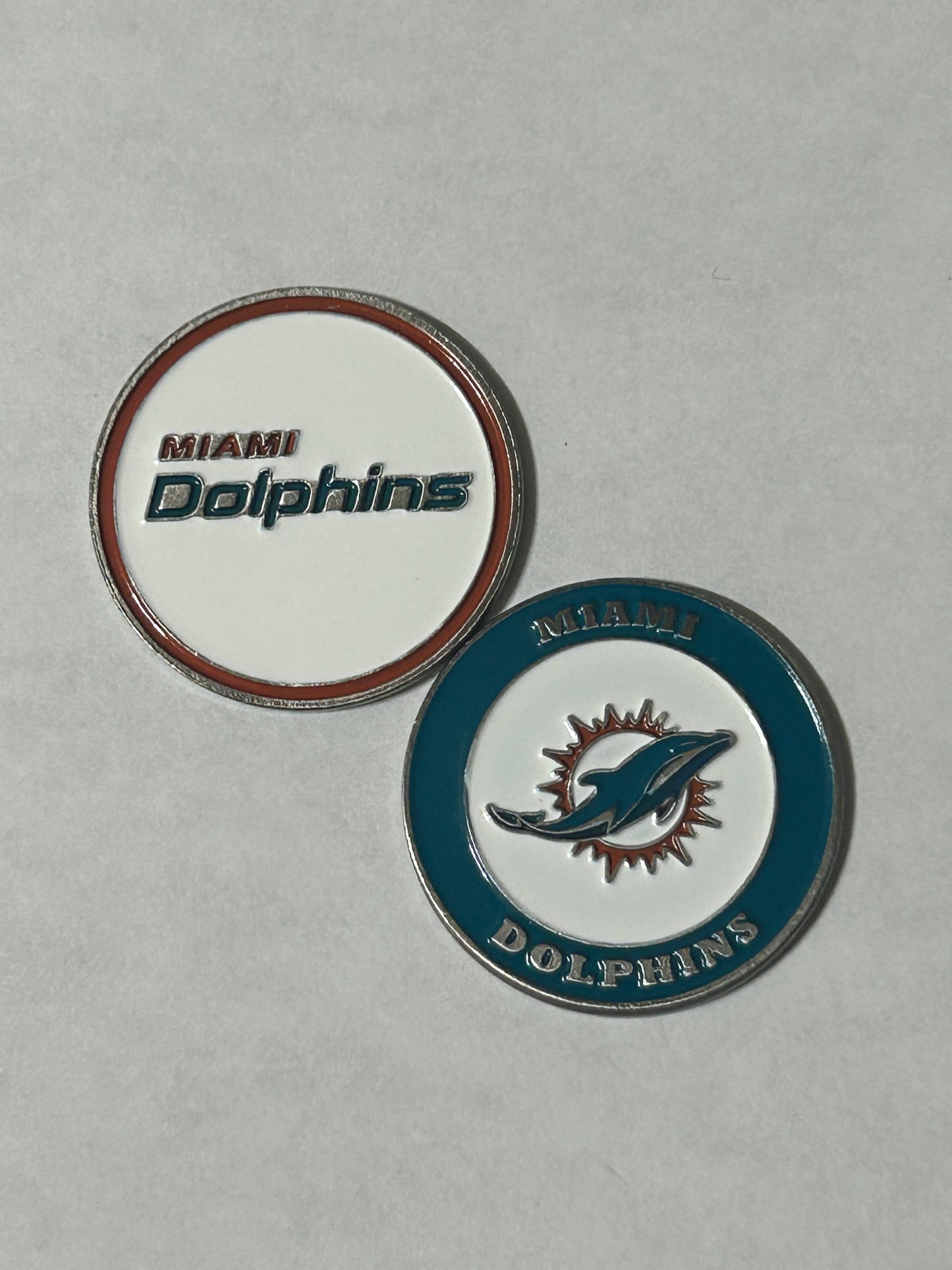 Miami Dolphins 1" Diameter Magnetic Golf Ball Marker