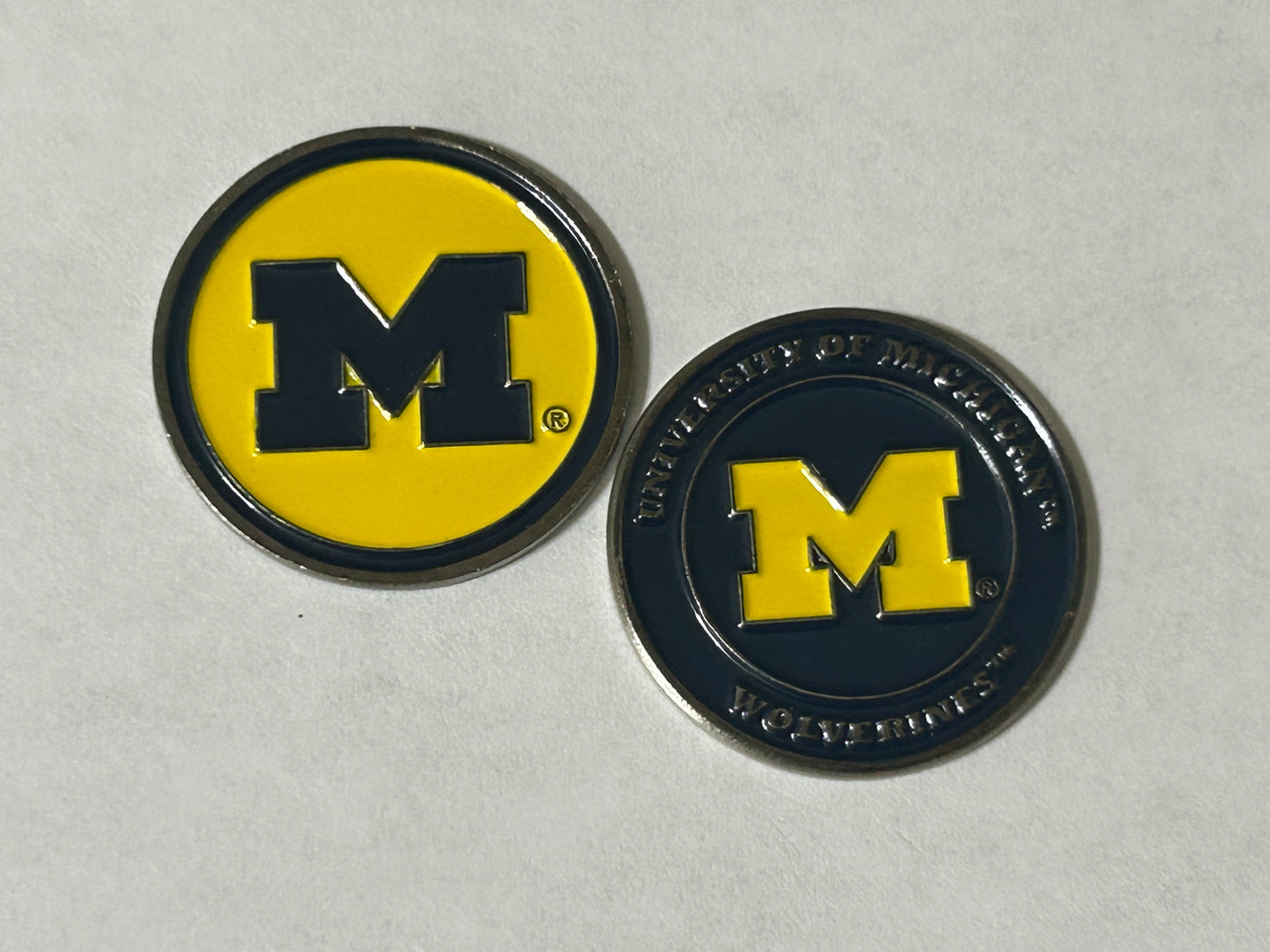 Michigan Wolverines 1" Diameter Double Sided Magnetic Golf Ball Marker NCAA