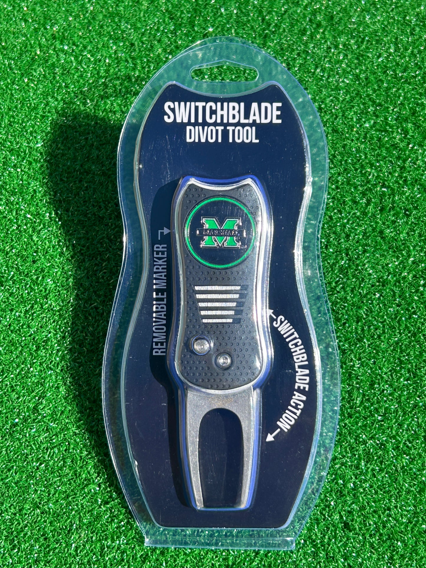 Marshall Thundering Herd Team Golf USA Switchblade Divot Tool w/ Double Sided Magnetic Ball Marker