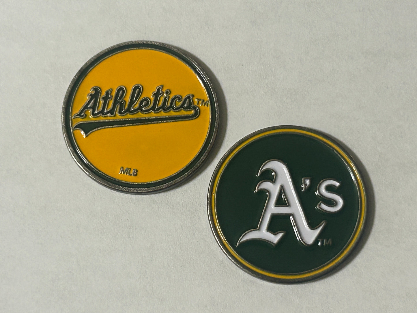 Oakland (Las Vegas) A's Baseball Team 1" Diameter Double Sided Magnetic Golf Ball Marker MLB