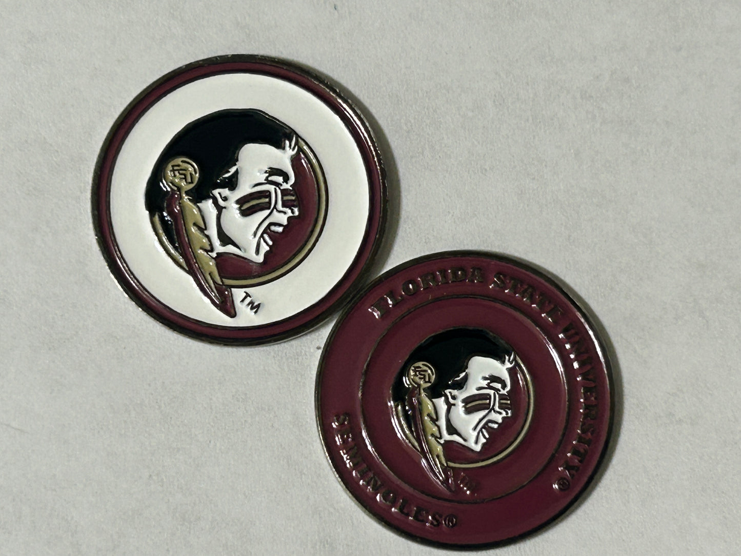 Florida State Seminoles 1" Diameter Double Sided Magnetic Golf Ball Marker NCAA