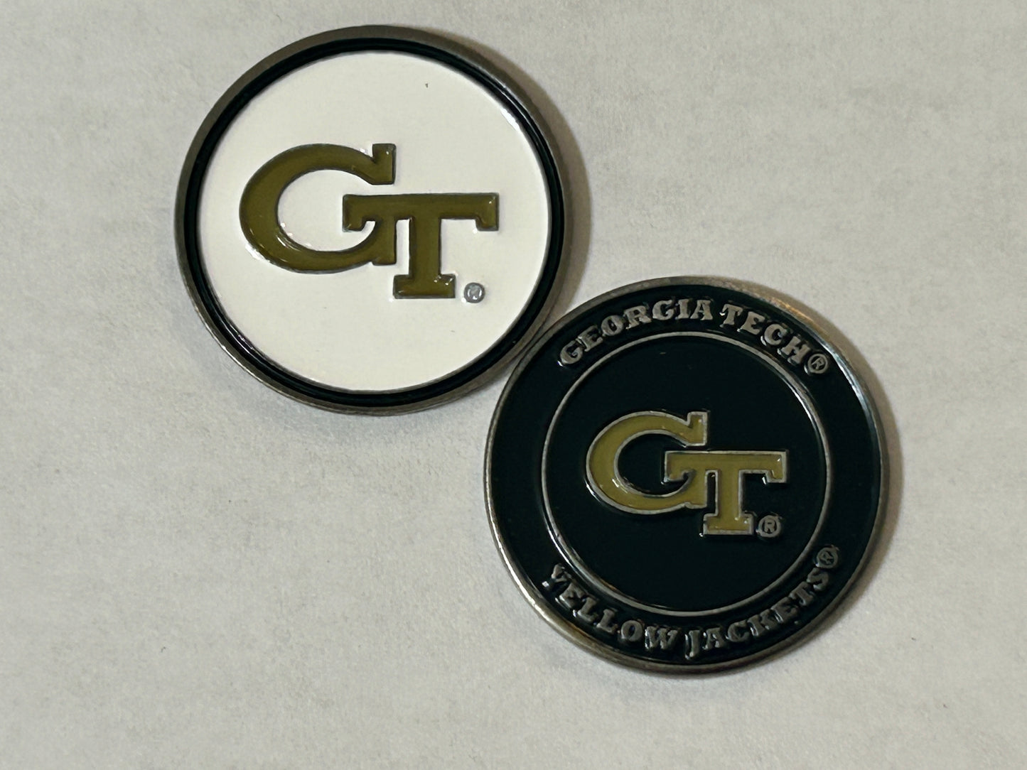 Georgia Tech Yellow Jackets 1" Diameter Double Sided Magnetic Golf Ball Marker NCAA