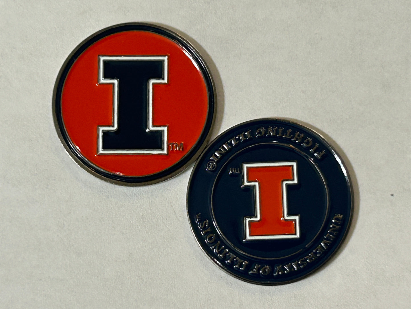 Illinois Fighting Illini 1" Diameter Double Sided Magnetic Golf Ball Marker NCAA