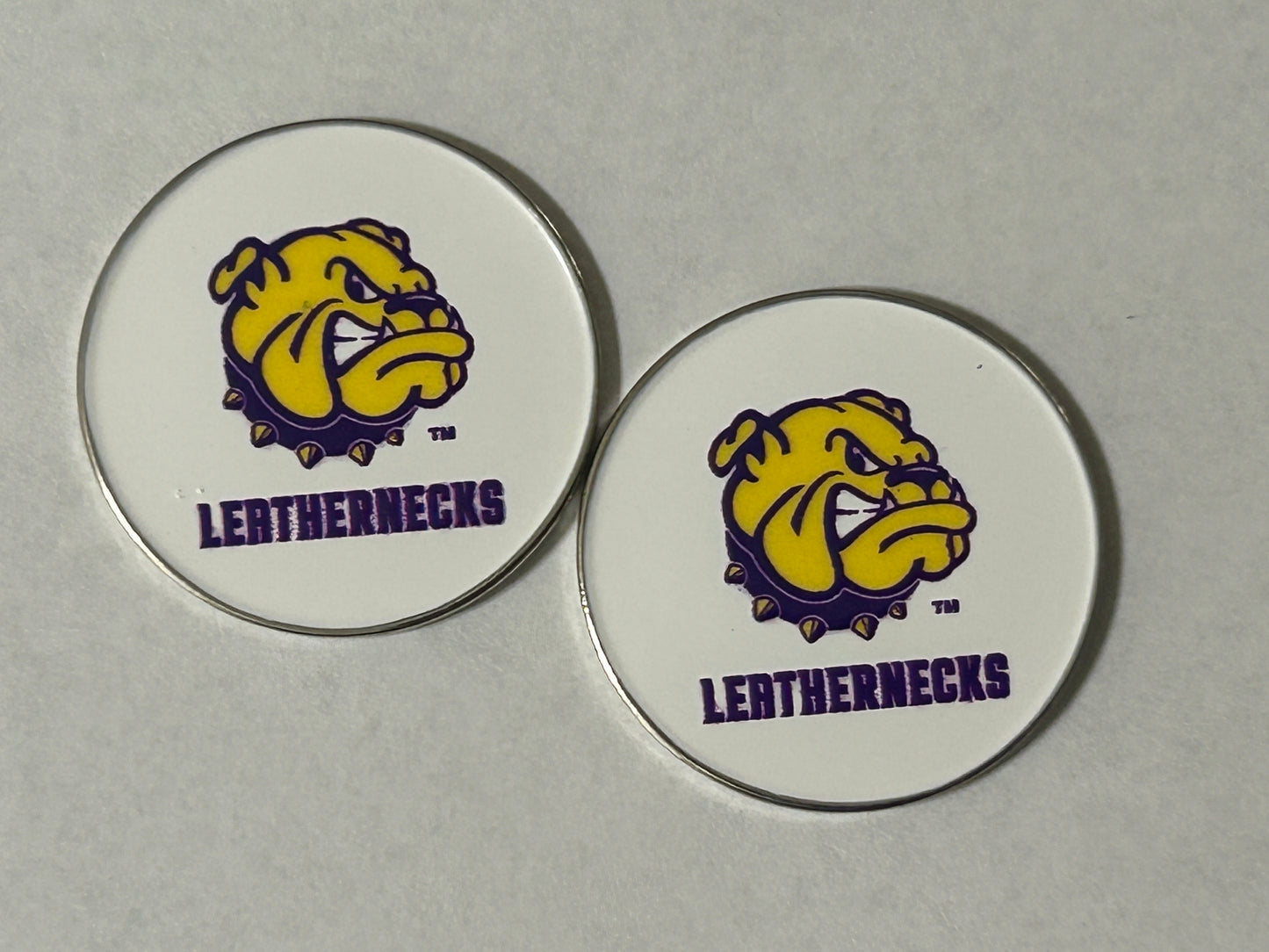 Western Illinois Leathernecks Double Sided 1" Magnetic Diameter Golf Ball Marker