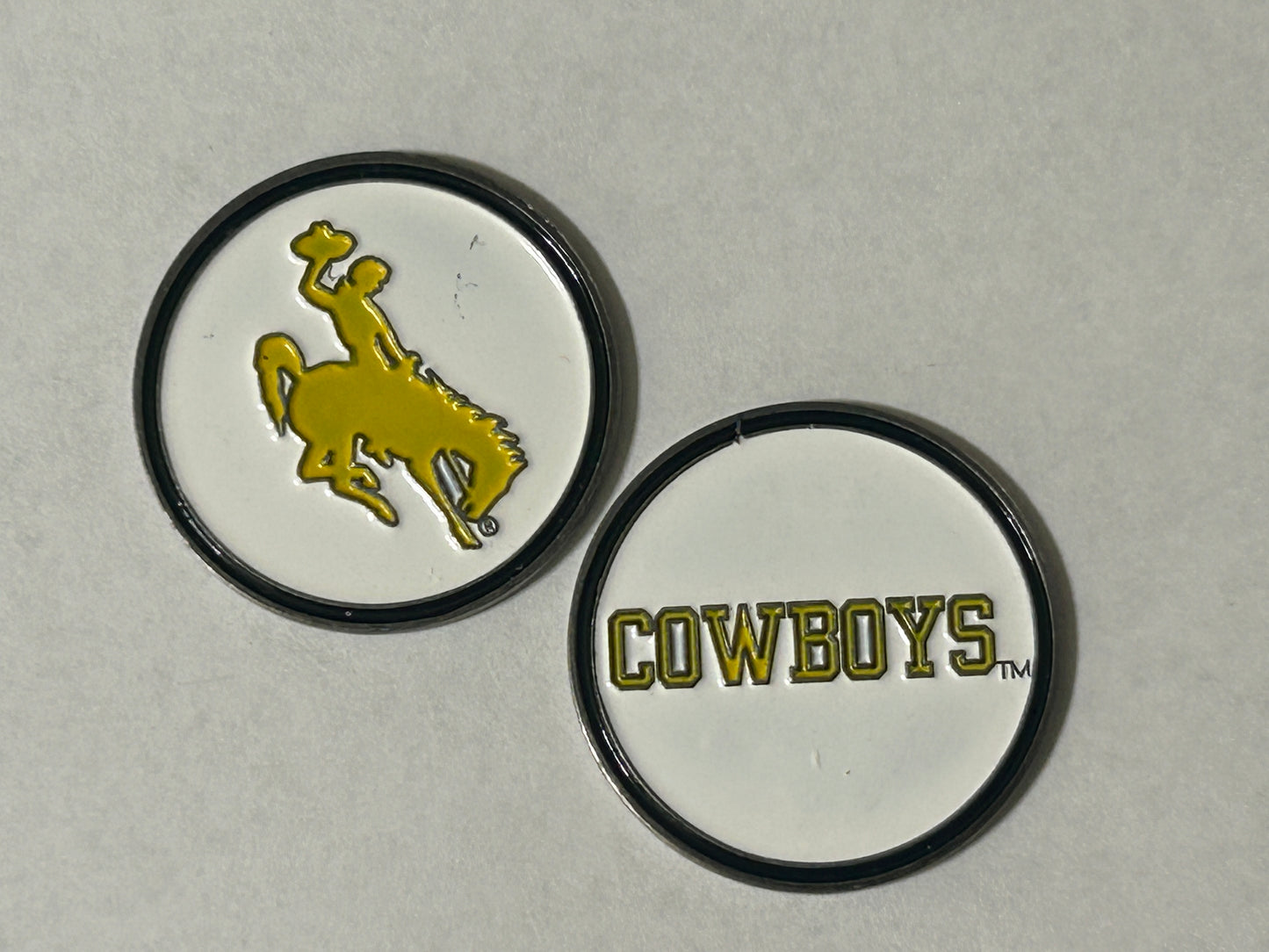 Wyoming Cowboys 1" Diameter Double Sided Magnetic Golf Ball Marker NCAA