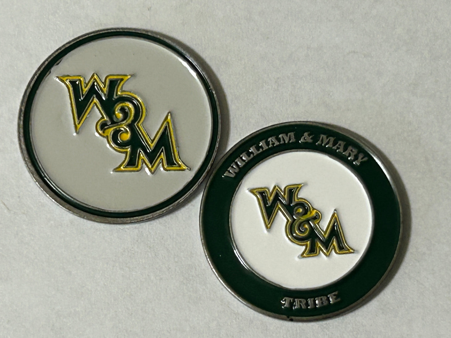William and Mary Tribe 1" Diameter Double Sided Golf Ball Marker NCAA
