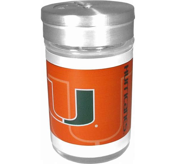 Siskiyou Gifts Miami Hurricanes Glass Tailgater Seasoning Shaker, NCAA Licensed