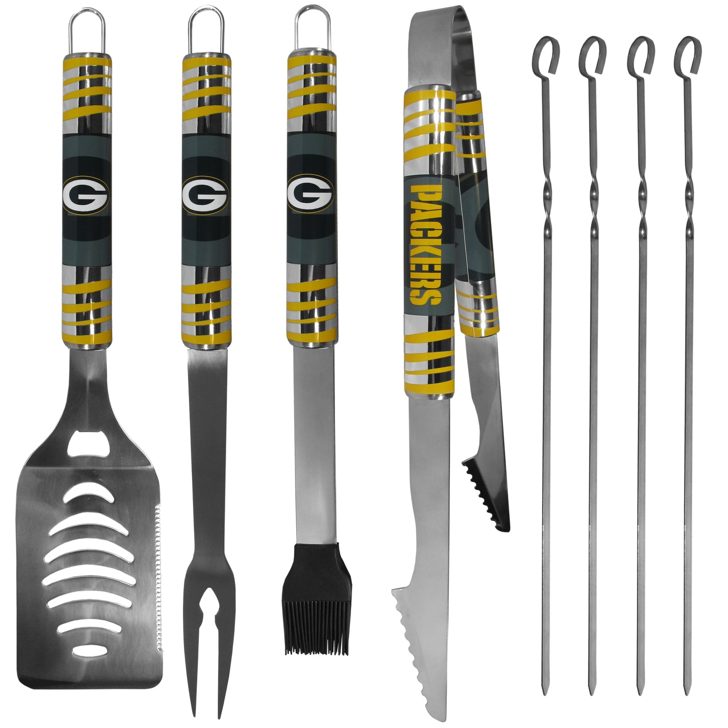 Siskiyou Gifts Green Bay Packers 8 piece Tailgater BBQ Set with Metal Case
