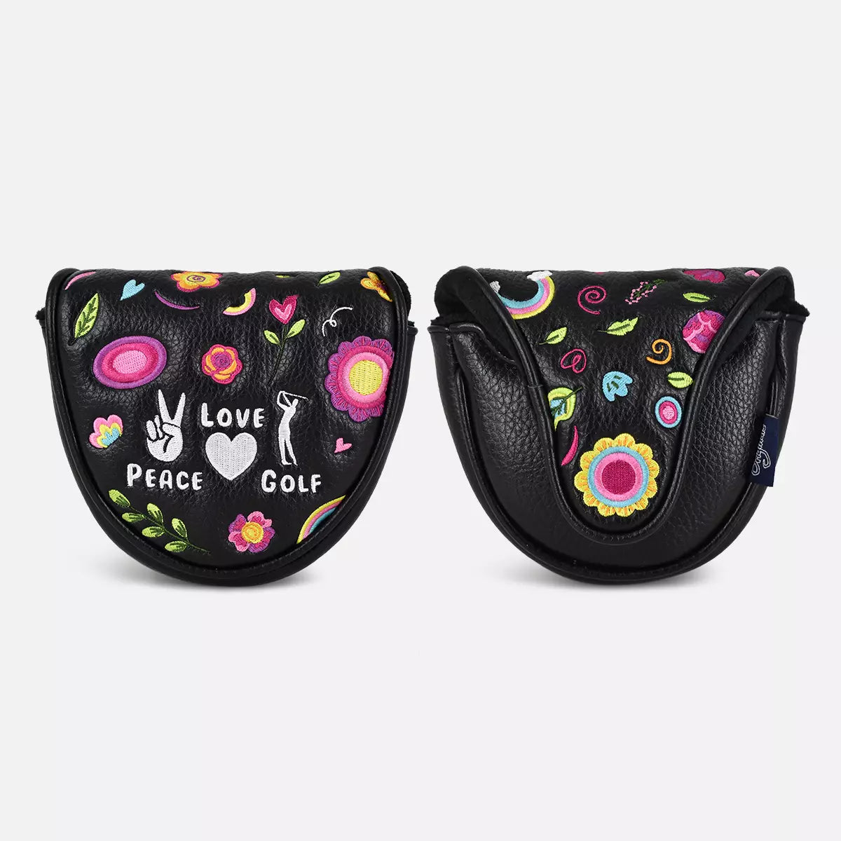 PRG Golf Originals Collection Peace Love & Golf Embroidered Mallet Putter Cover
