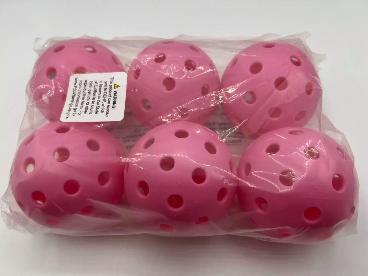 Parrot Paddles Outdoor 1-Piece Pickleballs Pack of 6 (Pink)