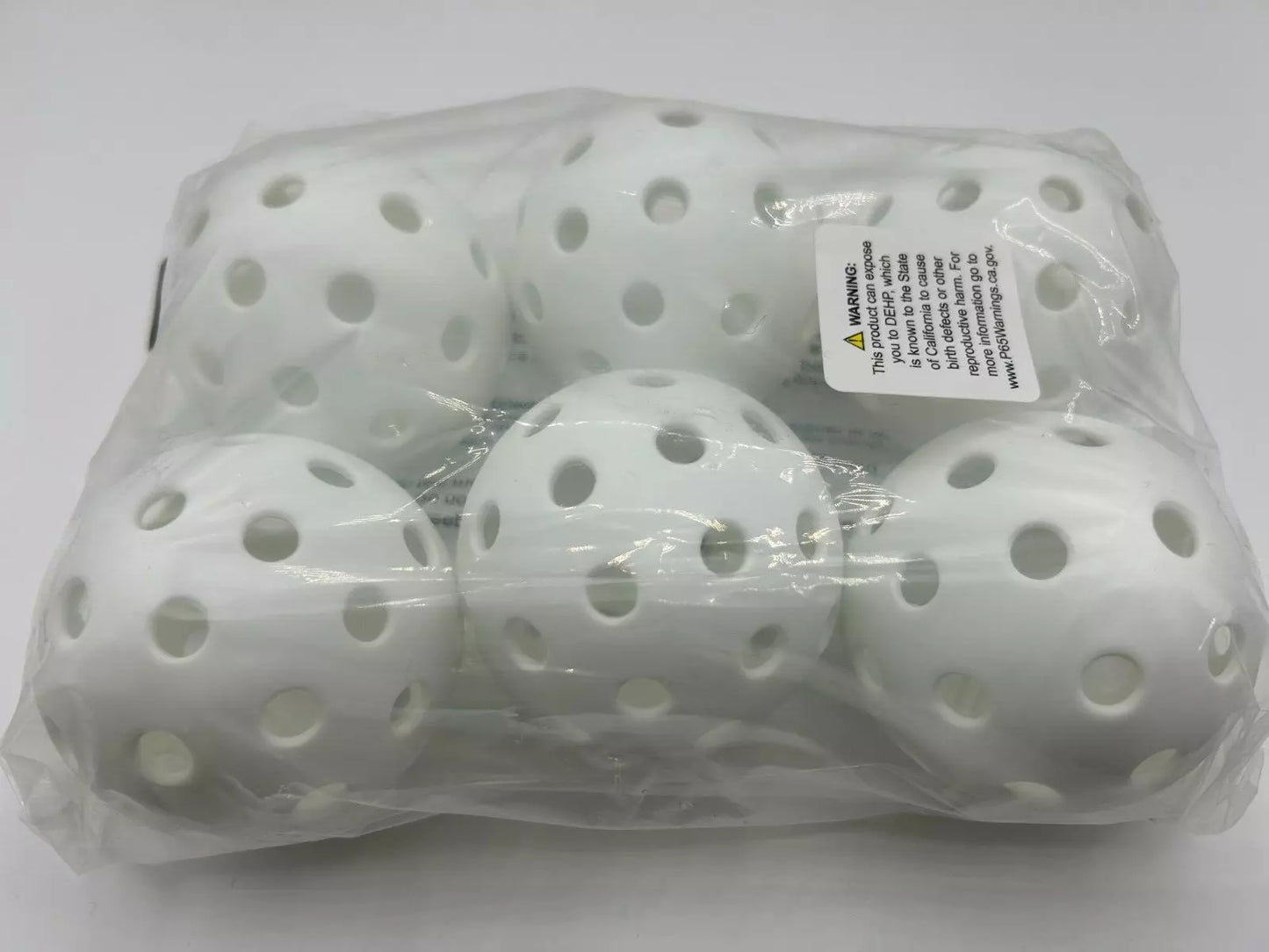 Parrot Paddles Outdoor 1-Piece Pickleballs Pack of 6 (White)