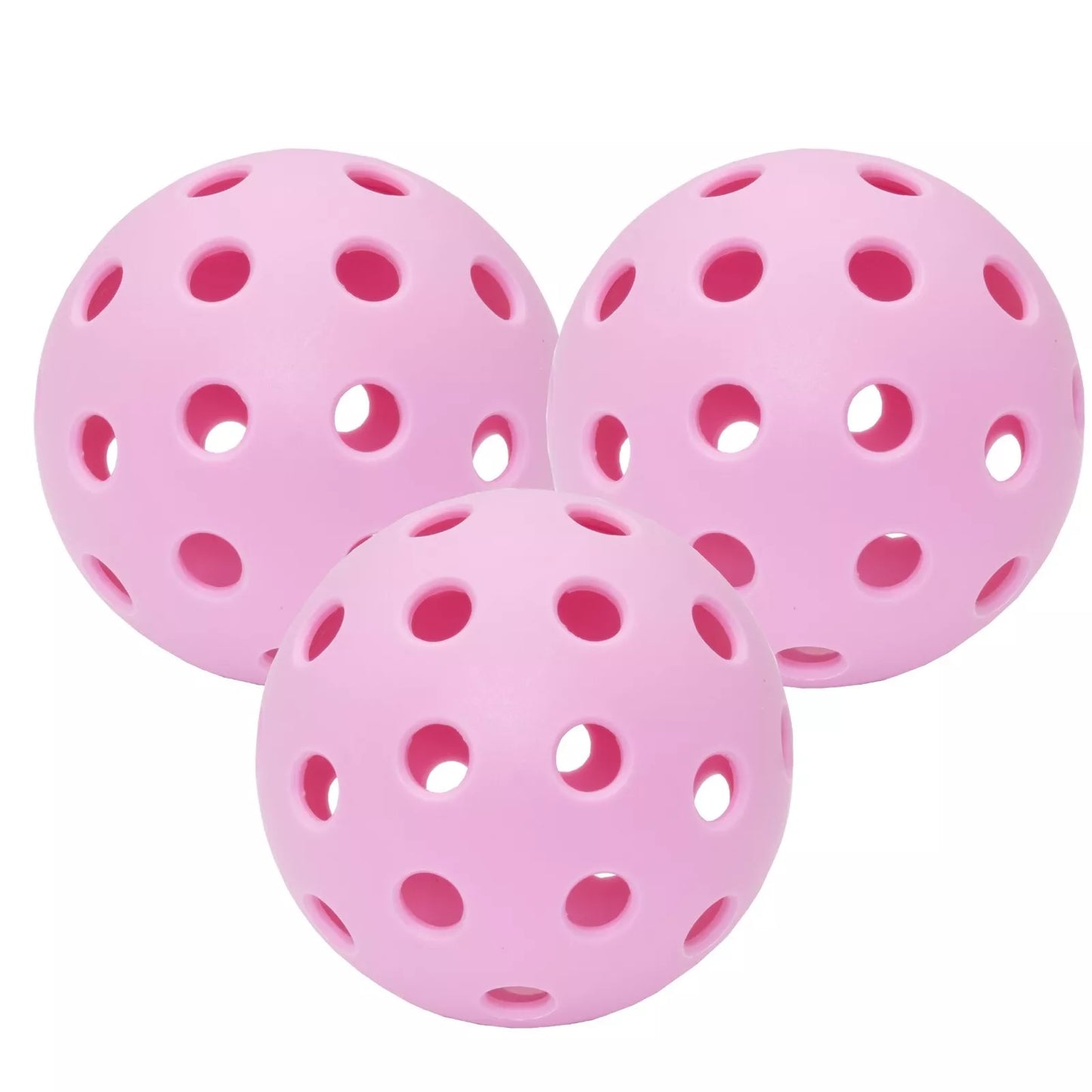 Parrot Paddles Tube of 3 Outdoor Pickleballs 2-Piece 40 Holes (Pink)