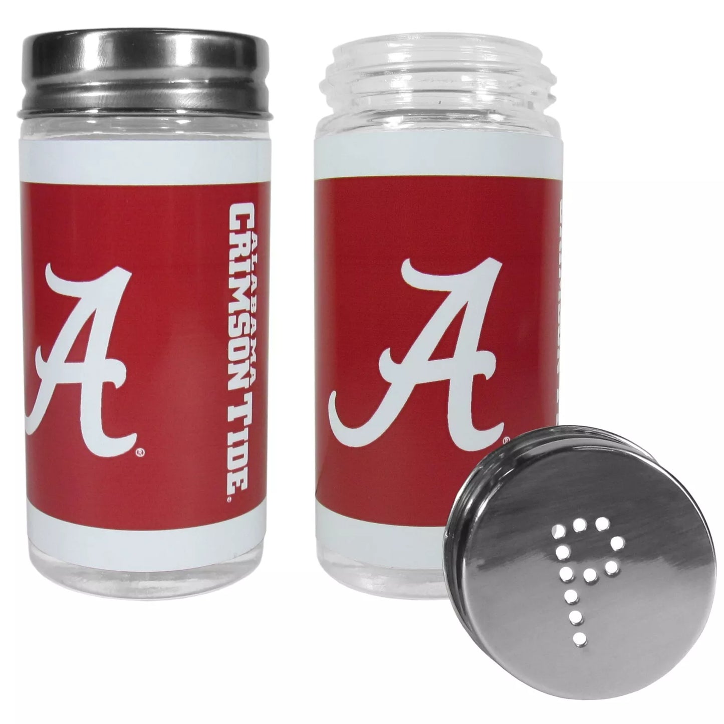 Siskiyou Gifts Alabama Crimson Tide Glass Salt and Pepper Shakers, NCAA Licensed