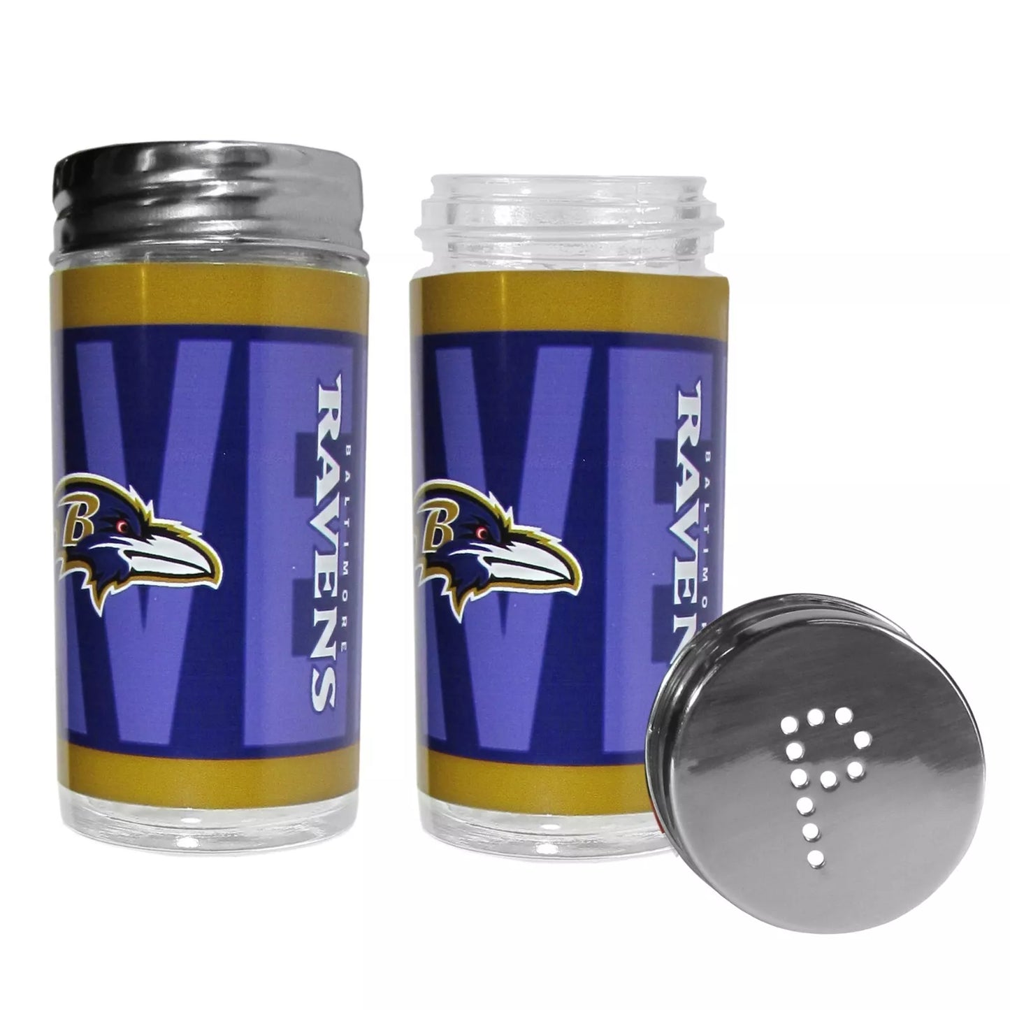 Siskiyou Gifts Baltimore Ravens Glass Salt and Pepper Shakers, NFL Licensed