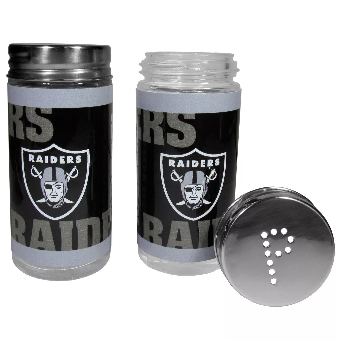 Siskiyou Gifts Las Vegas Raiders Glass Salt and Pepper Shakers, NFL Licensed