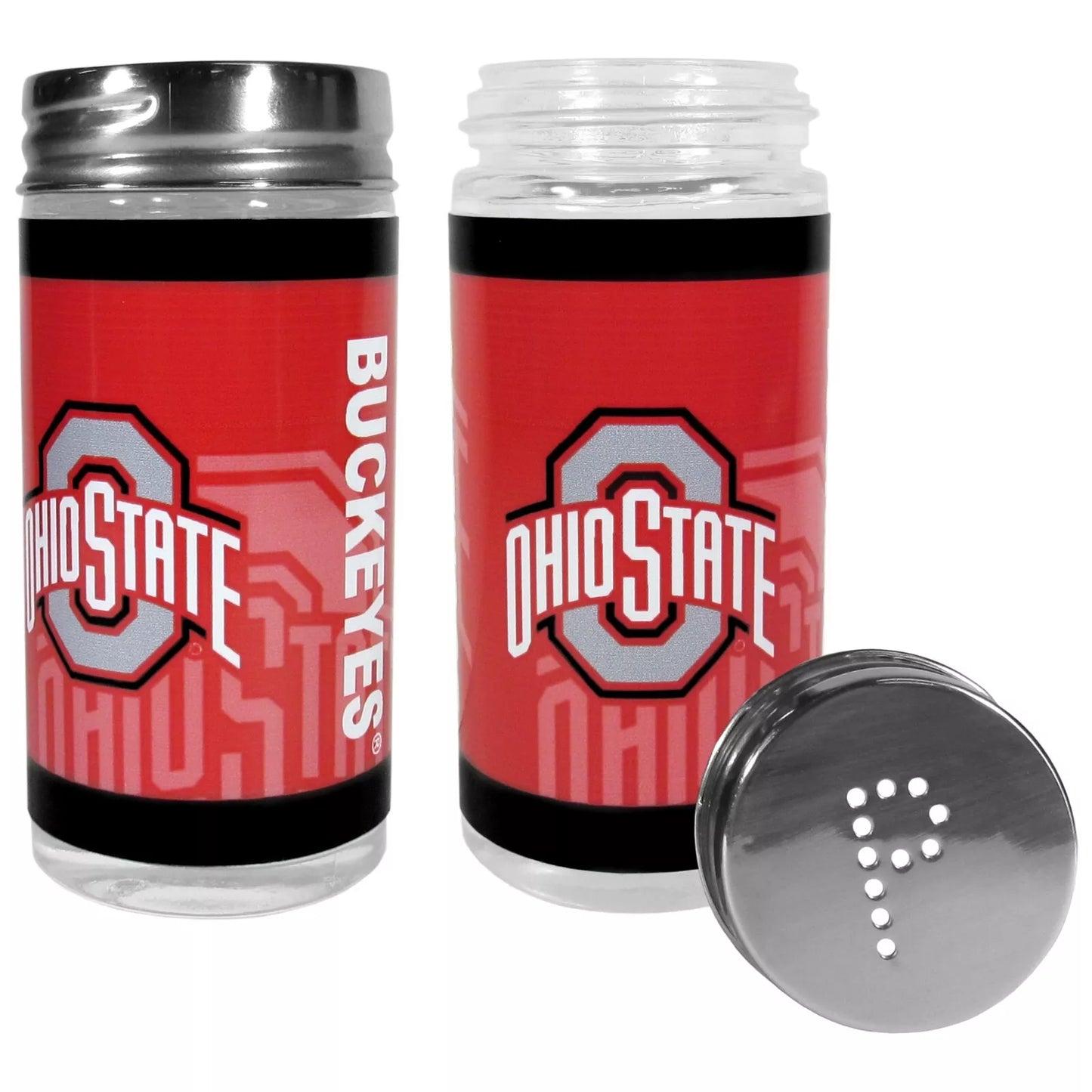 Siskiyou Gifts Ohio State Buckeyes Glass Salt and Pepper Shakers, NCAA Licensed