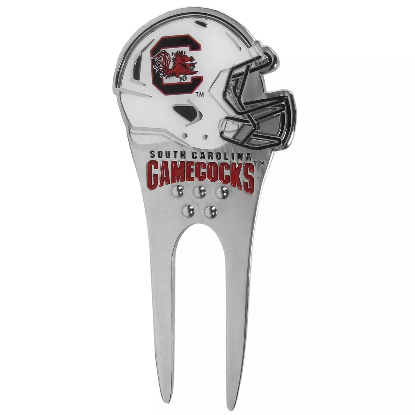 Siskiyou Gifts South Carolina Gamecocks Metal Helmet Divot Tool w/1"Golf Ball Marker, NCAA Licensed