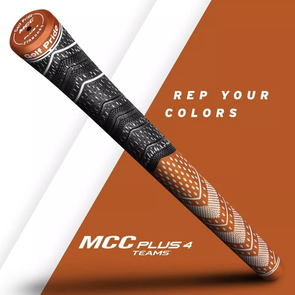 Golf Pride Authentic MCC Plus4 Standard Swing Club Grip Dark Orange/White