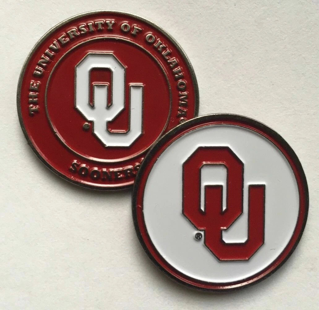 Oklahoma Sooners 1" Diameter Double Sided Golf Ball Marker NCAA