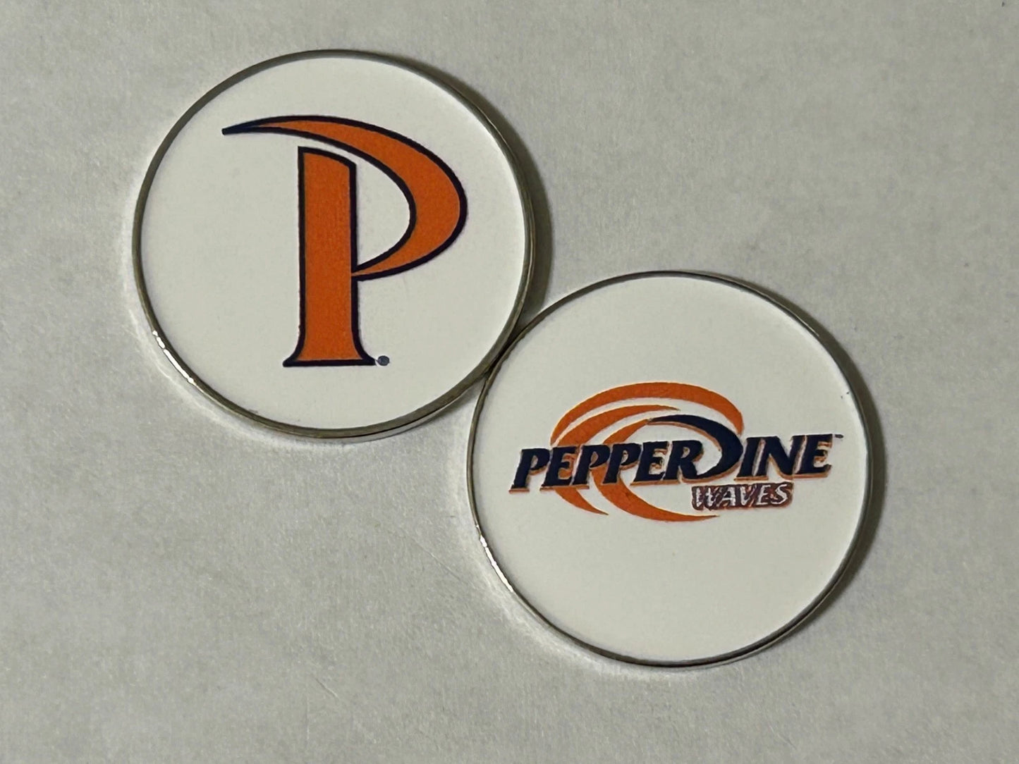 Pepperdine Waves 1" Diameter Double Sided Golf Ball Marker NCAA